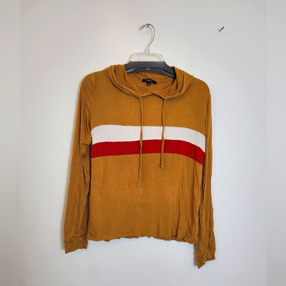 Ambiance Colorblock Hoodie Shirt Retro Hipster Bohemian Skater Punk Y2K Medium